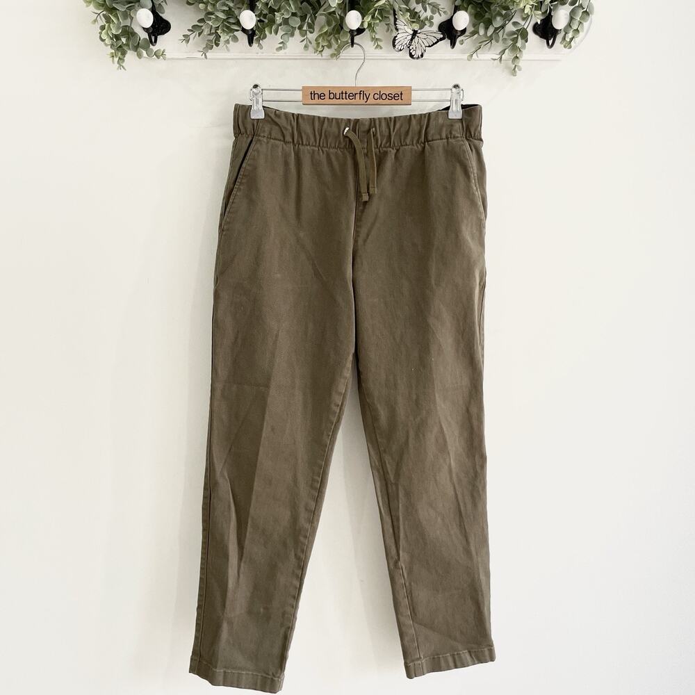 Everlane green canvas Drawstring Adjustable Waist Straight Leg Casual Pant M
